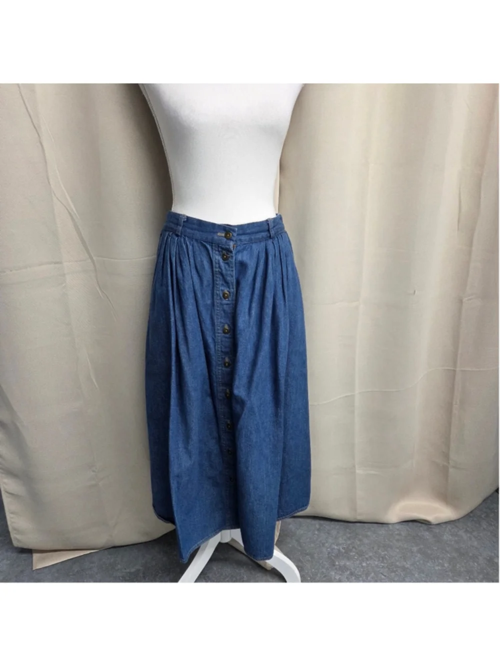 Koret Blue A-Line Denim Skirt Size 14 - Picture 2 of 5